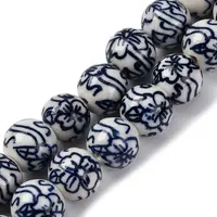Handmade Blue and White Porcelain Beads Strands