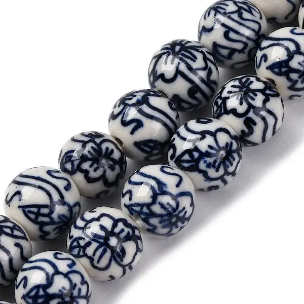 Handmade Blue and White Porcelain Beads Strands