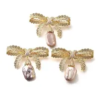 Bowknot Brass Micro Pave Cubic Zirconia Brooches for Women