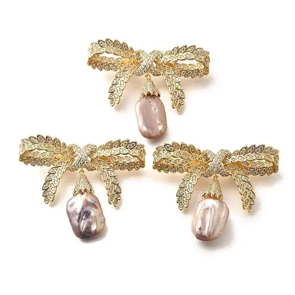 Bowknot Brass Micro Pave Cubic Zirconia Brooches for Women