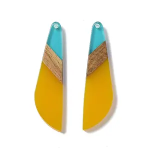 Transparent Resin & Walnut Wood Big Pendants