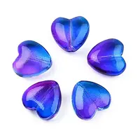 Transparent Spray Painted Glass Beads