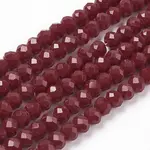 Faceted Solid Color Glass Rondelle Beads Strands