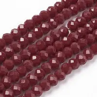 Faceted Solid Color Glass Rondelle Beads Strands