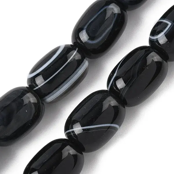 Natural Banded Agate/Striped Agate(Dyed & Heated) Beads Strands