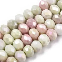 Faceted Electroplated Glass Beads Strands