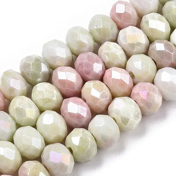 Faceted Electroplated Glass Beads Strands