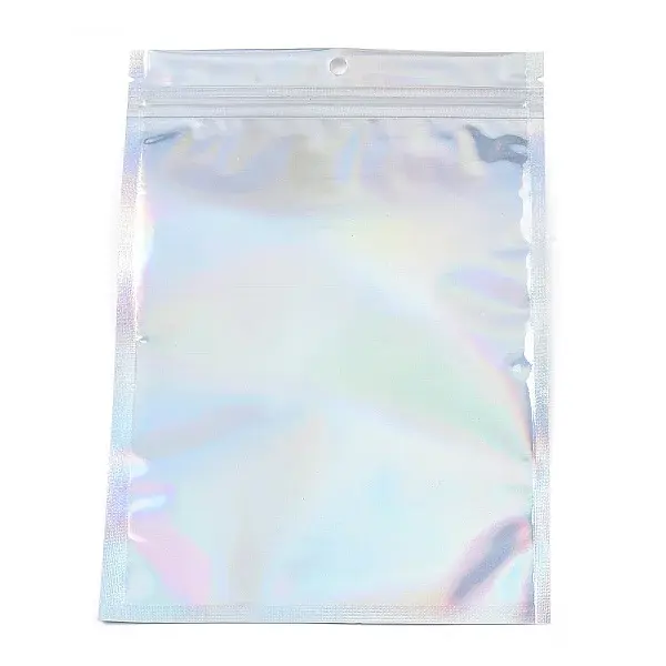 Rectangle Zip Lock Plastic Glitter Holographic Bags