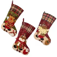 3Pcs 3 Style Christmas Socks Gift Bags