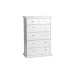 Komoda, dtd fóliovaná / mdf lakovaná, bílá, paris