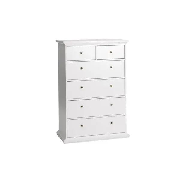 Komoda, dtd fóliovaná / mdf lakovaná, bílá, paris