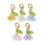 5Pcs Flower & Leaf Acrylic Pendant Decorations