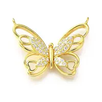 925 Sterling Silver Pave Clear Cubic Zirconia Pendants