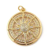 Brass Micro Pave Cubic Zirconia Pendants