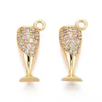 Brass Pave Clear Cubic Zirconia Pendants