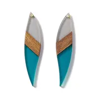 Transparent Resin & Walnut Wood Big Pendants