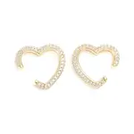 Brass Micro Pave Clear Cubic Zirconia Cuff Earrings