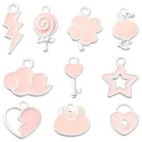 10Pcs 10 Style Spray Painted Alloy Enamel Pendants
