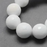 Natural White Jade Bead Strands