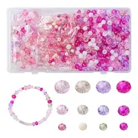 1000Pcs 3 Styles Glass Rondelle Beads