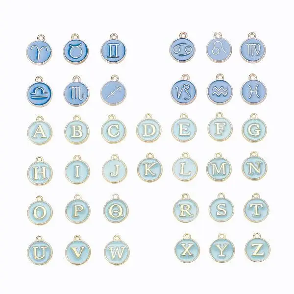 2 Sets 2 Styles Golden Plated Alloy Enamel Charms