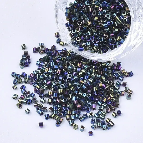 Electroplate Glass Cylinder Beads