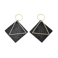 Brass with PU Leather Pendants