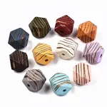 Painted Natural Wood Beads