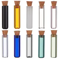 10Pcs 10 Colors Tube Glass Cork Bottles Ornament