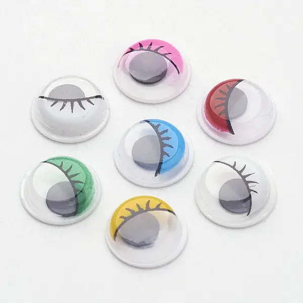 Plastic Wiggle Googly Eyes Buttons DIY Scrapbooking Crafts Toy Accessories with Label Paster on Back