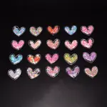 Heart PVC & Plastic Sequin Shaker Cabochons