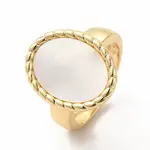 Natural Shell Oval Open Cuff Ring