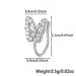 925 Sterling Silver Pave Clear Cubic Zirconia Nose Rings