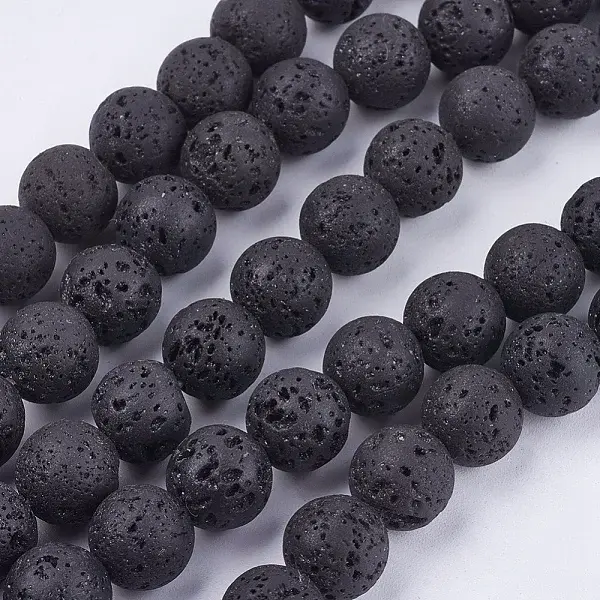 Natural Lava Rock Stone Bead Strands