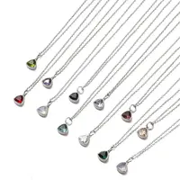 Triangle Cubic Zirconia Pendant Necklaces