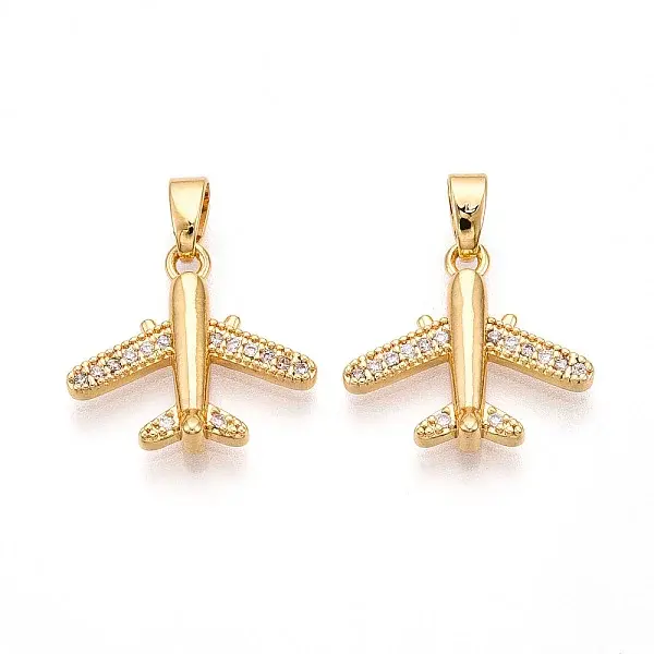 Brass Micro Pave Cubic Zirconia Pendants