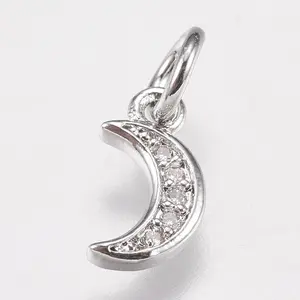 Brass Micro Pave Cubic Zirconia Charms