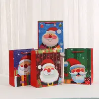 Christmas Paper Santa Claus Printed Tote Bags