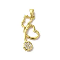 Brass Micro Pave Cubic Zirconia Pendant