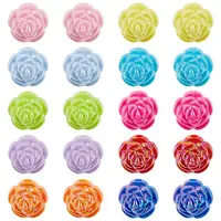 40Pcs 10 Colors UV Plating Iridescent Acrylic Beads