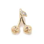 Brass Micro Pave Clear Cubic Zirconia Pendant Cabochon Settings