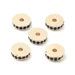 Brass Micro Pave Cubic Zirconia Beads