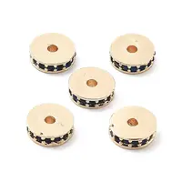 Brass Micro Pave Cubic Zirconia Beads