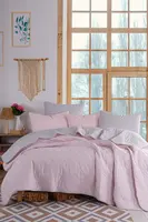 Prikrývka 200x220 + 2 vankúše rossie - ružová