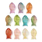 Baking Paint and Golden Metal Enlaced Glass Beads