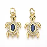 Brass Micro Pave Cubic Zirconia Pendants
