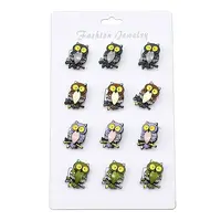12Pcs 4 Colors Owl Enamel Pins