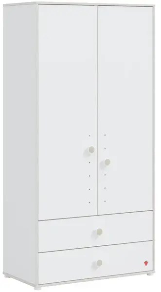 Dvoudveřová šatní skříň fairy - bílá