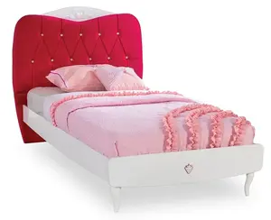 Dětská postel rosie 100x200cm - bílá/rubínová