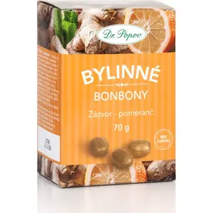 Dr. Popov Bylinné bonbony Zázvor-pomeranč bonbóny 70 g